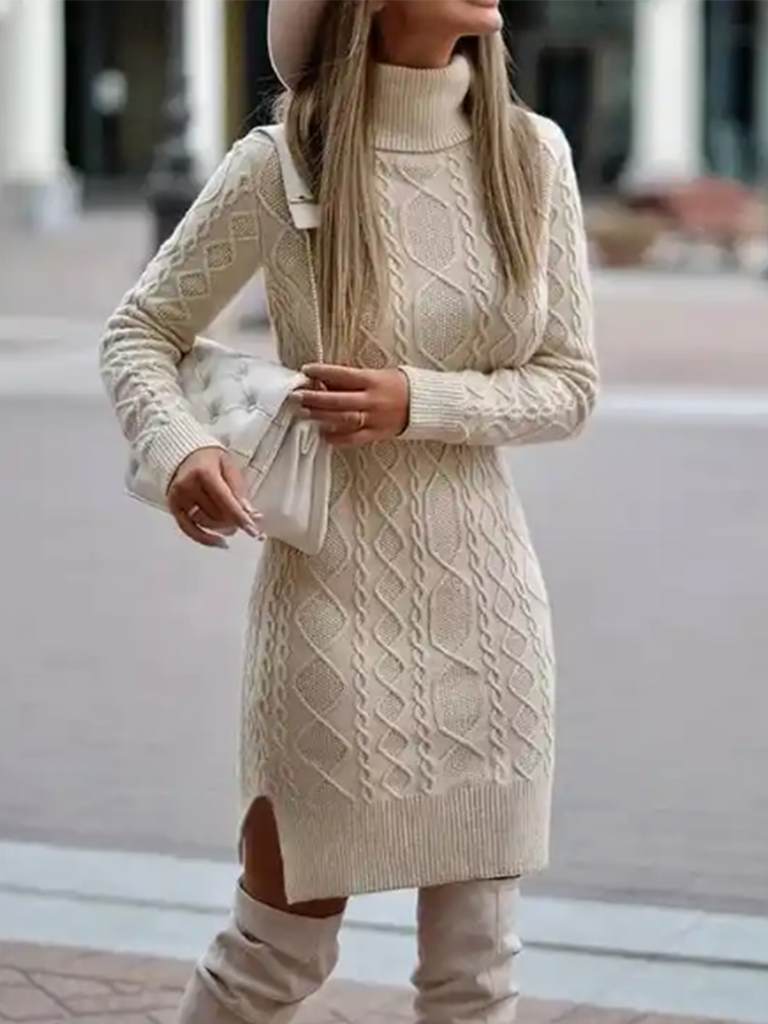 Long Sleeve Turtleneck Sweater Dress DR1 Fashions