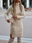 Long Sleeve Turtleneck Sweater Dress