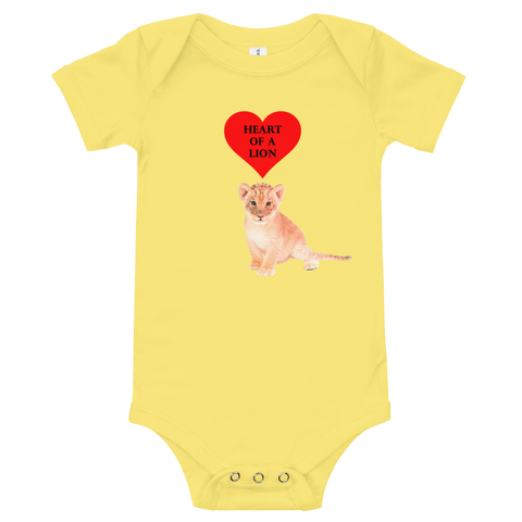 Heart of a Lion (Baby Short Sleeve One Piece)